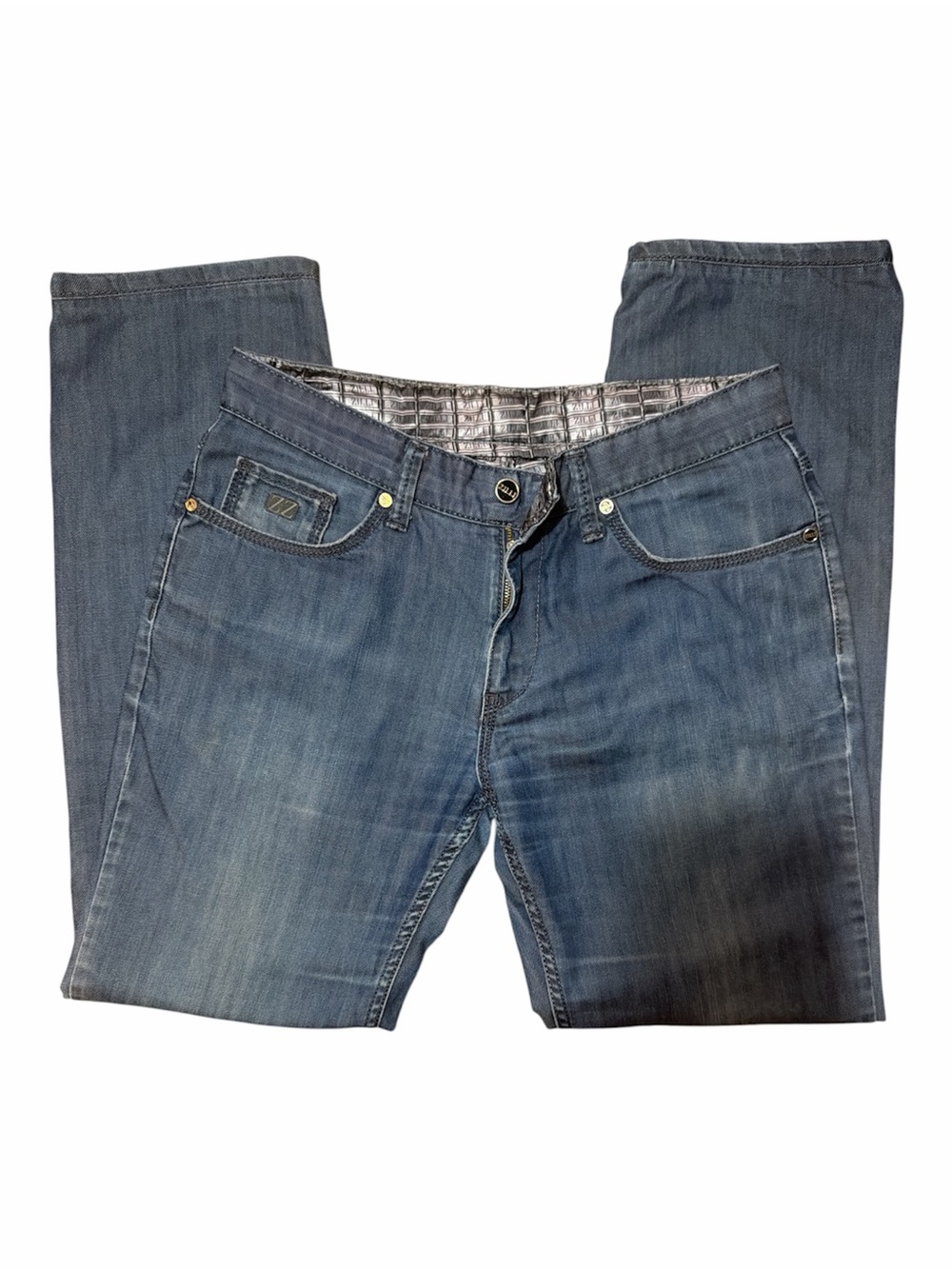 🇫🇷 Zilli Men’s Blue Denim Jeans - Classic Straight Leg - 33” x 31”